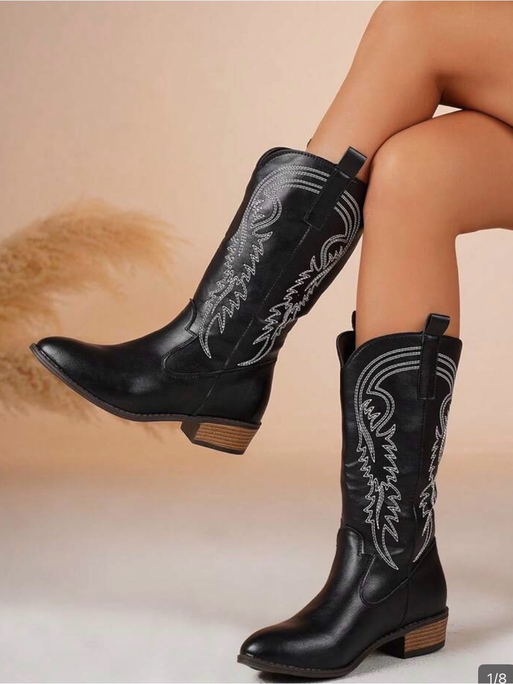 Black Cowboy Boots sz 7